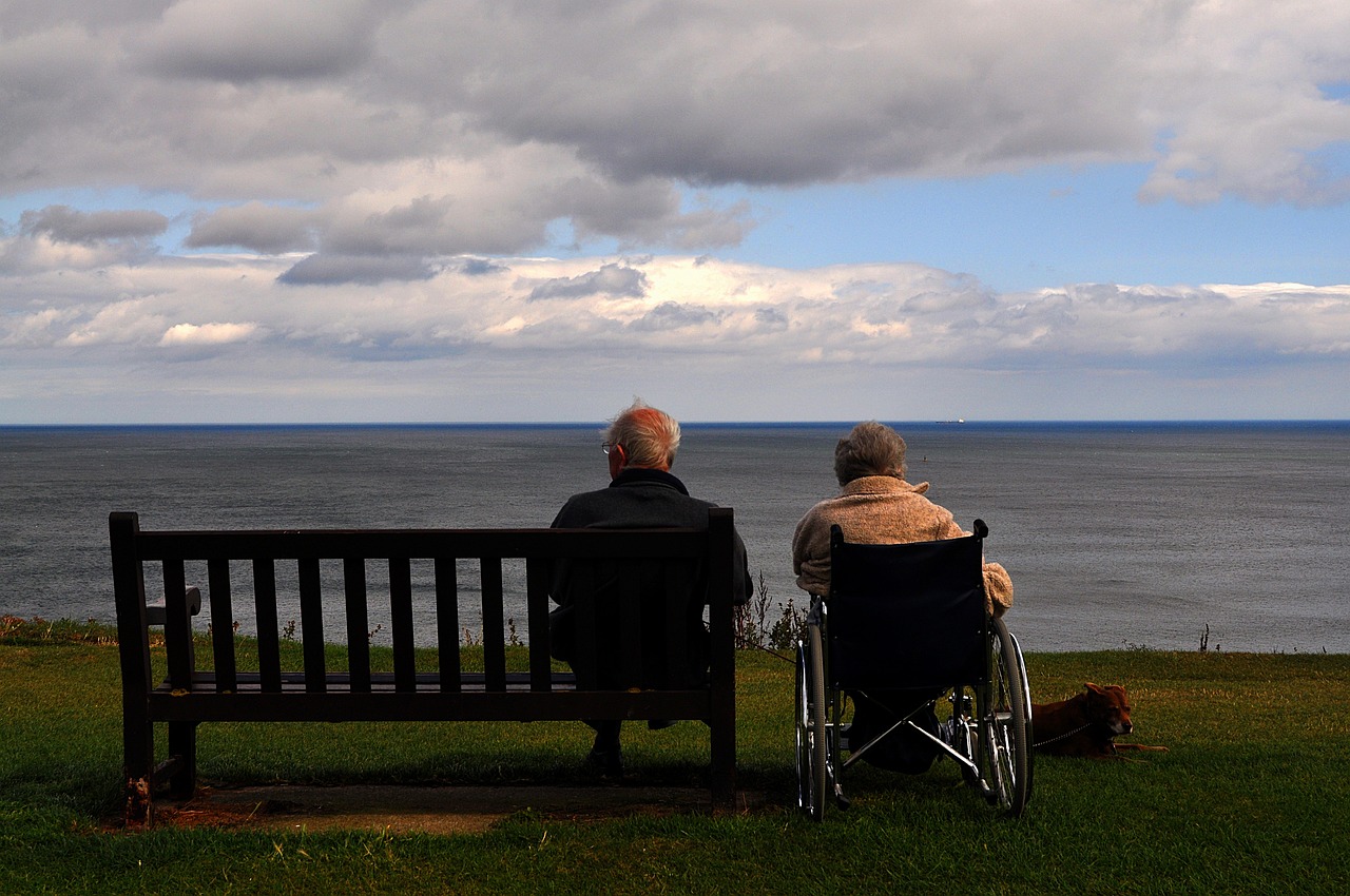 old, few, sea, pension, pensioners, england, beach, relationship, people, together, with special needs, wheelchair, disability, clouds, cloudy, barrier, maintenance, care for the elderly, help, yorkshire, europe, wheelchair, wheelchair, wheelchair, disability, disability, disability, disability, disability